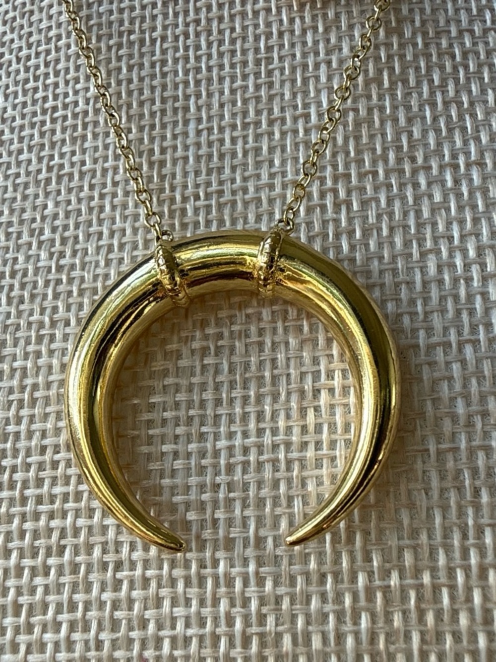 Gorjana Gold plated Crescent Pendant Necklace - 24” pendant 1”